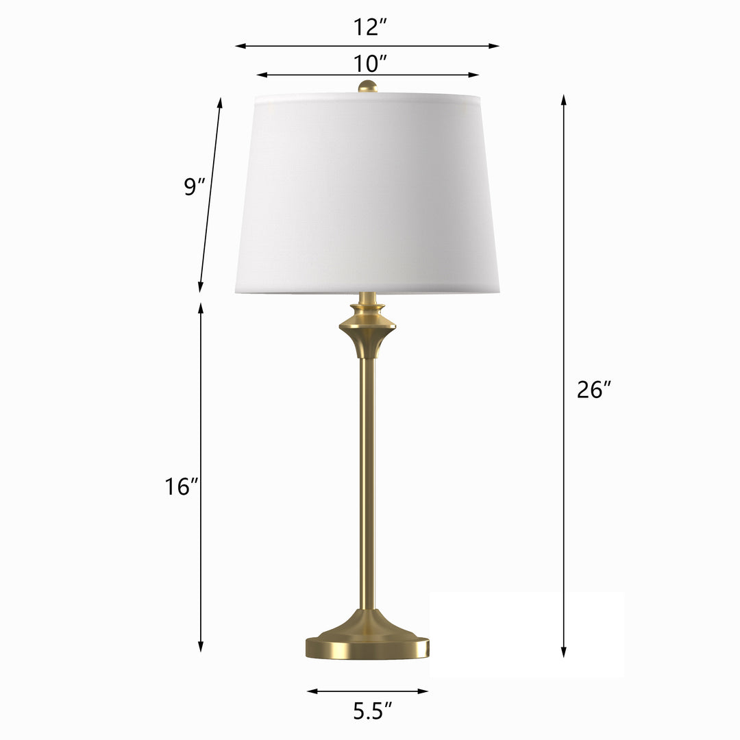 Maxax Metal Buffet Lamp with Oatmeal shade (Set of 2) #T13