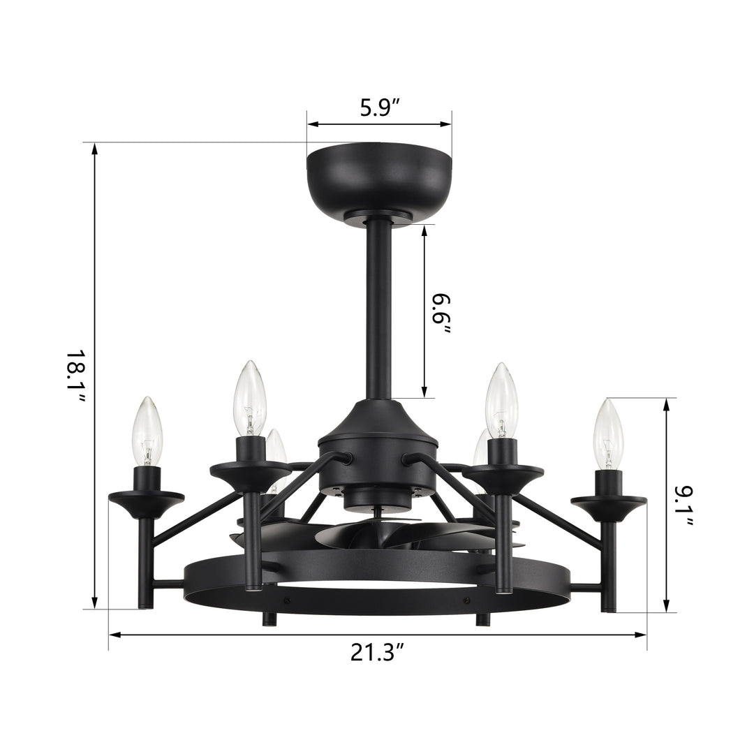 21.3'' Remote Control Reversible Ceiling Fan With Lighting Kits For Living Room/Bedroom