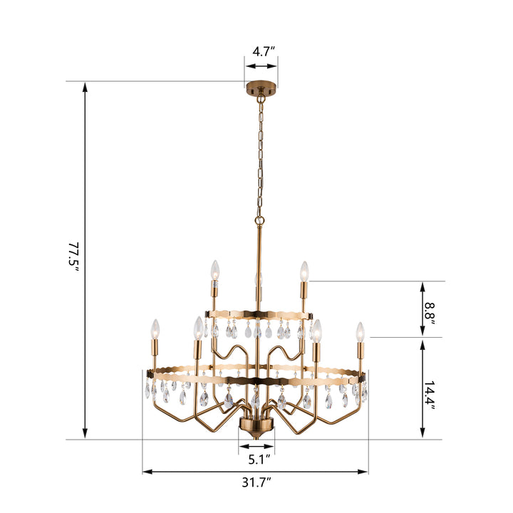 9 - Light Dimmable Tiered Chandelier #29002