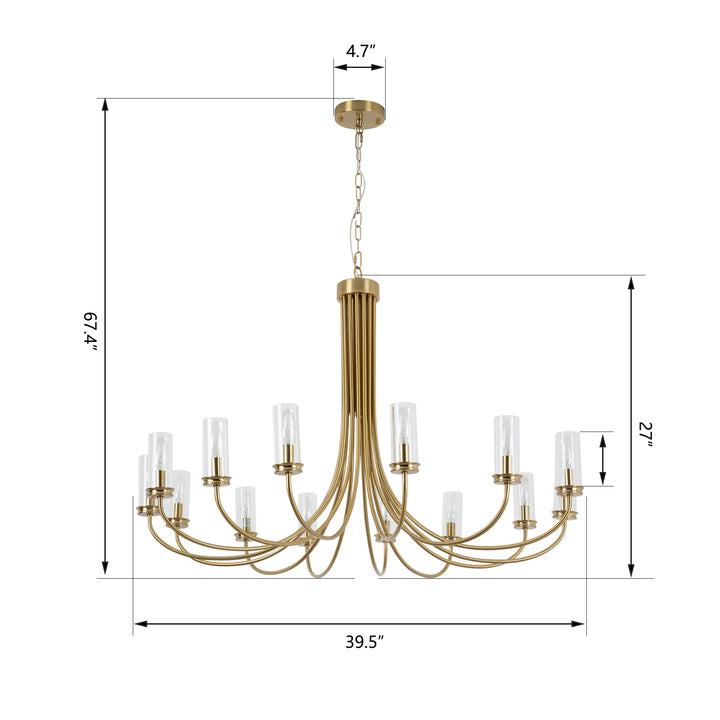 14 - Light Dimmable Classic / Traditional Chandelier #19224-14GD