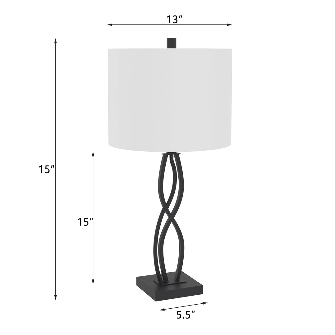 26'' Modern Black Metal Table Lamp For Living Room/bedroom (Set of 2)