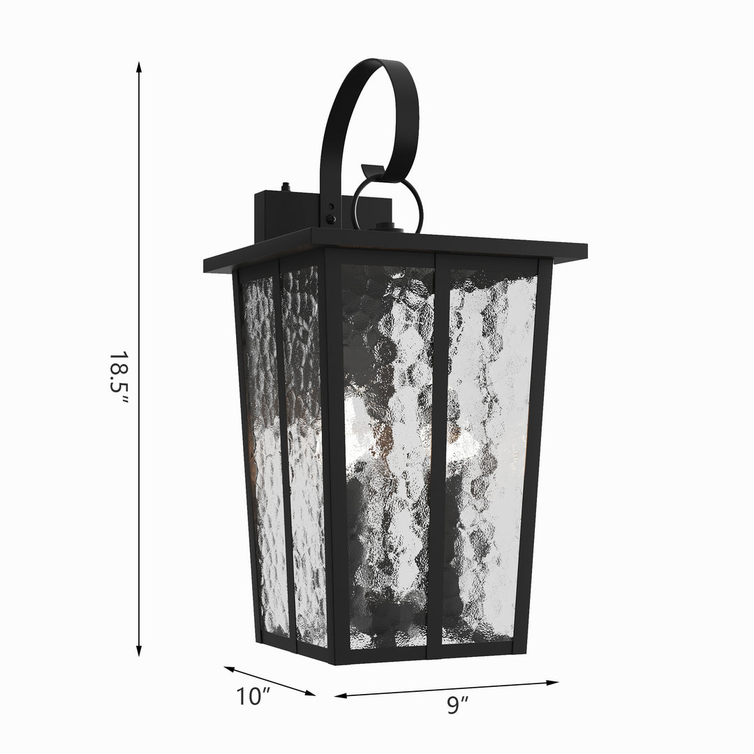 Maxax 3 - Light 18.58'' H Outdoor Wall Lantern Square / Rectangle with Dusk to Dawn #7025-3BK