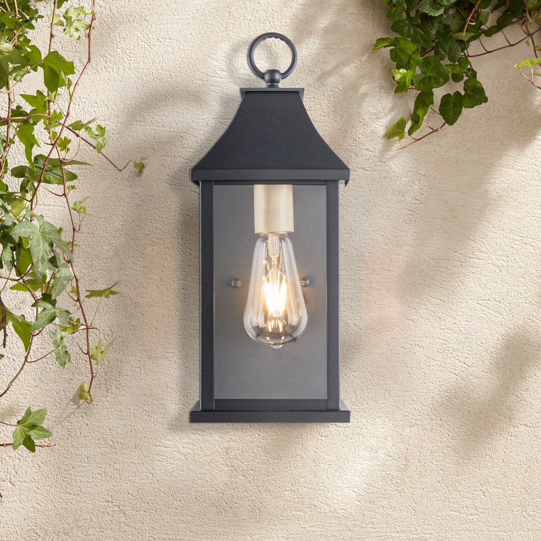 1 - Light Glass Outdoor Wall Lantern with Dusk to Dawn #7008