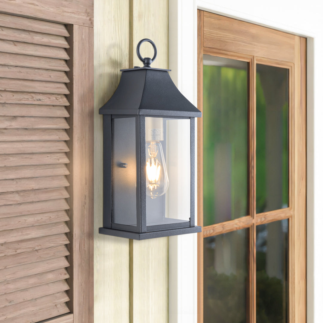 1 - Light Glass Outdoor Wall Lantern with Dusk to Dawn #7008