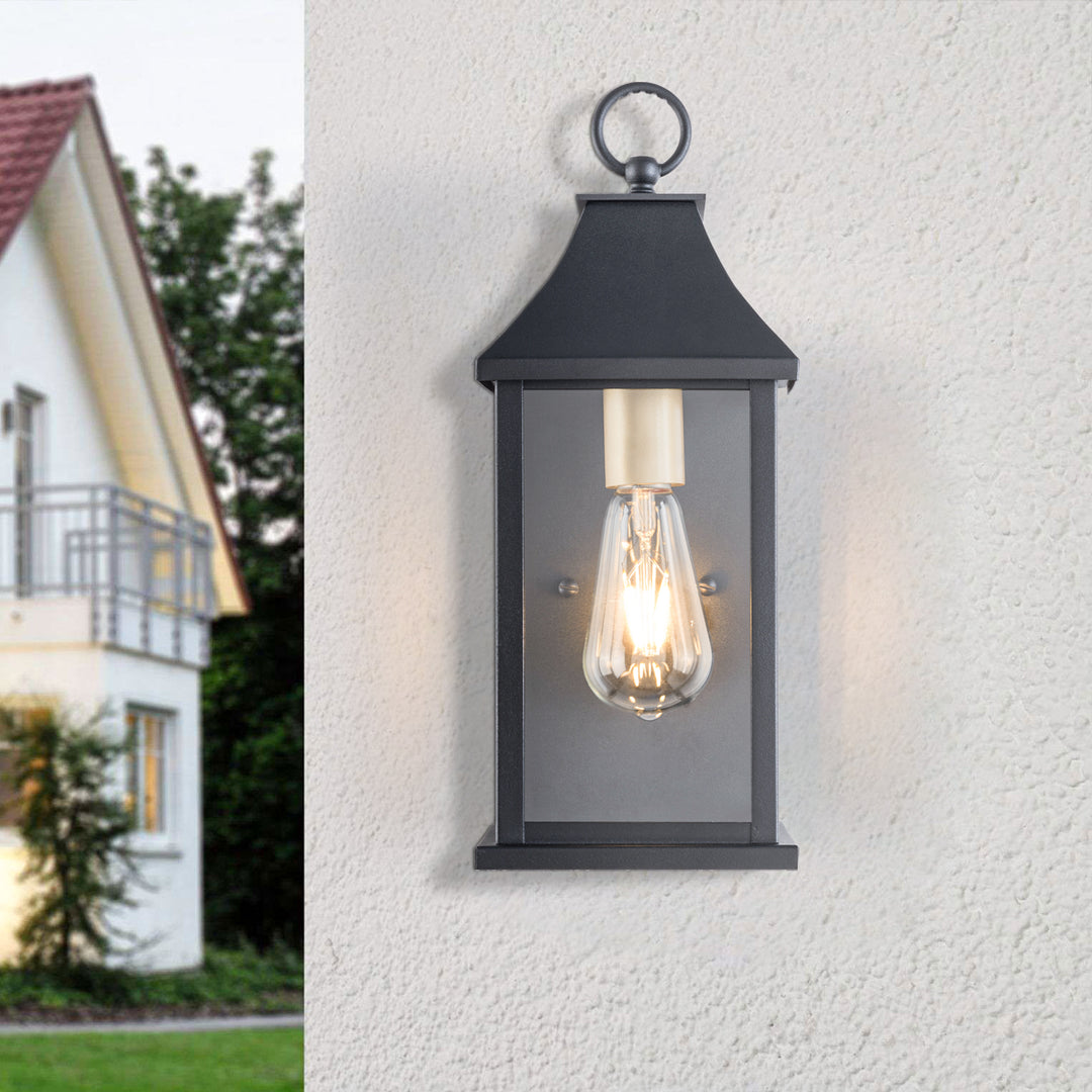 1 - Light Glass Outdoor Wall Lantern with Dusk to Dawn #7008