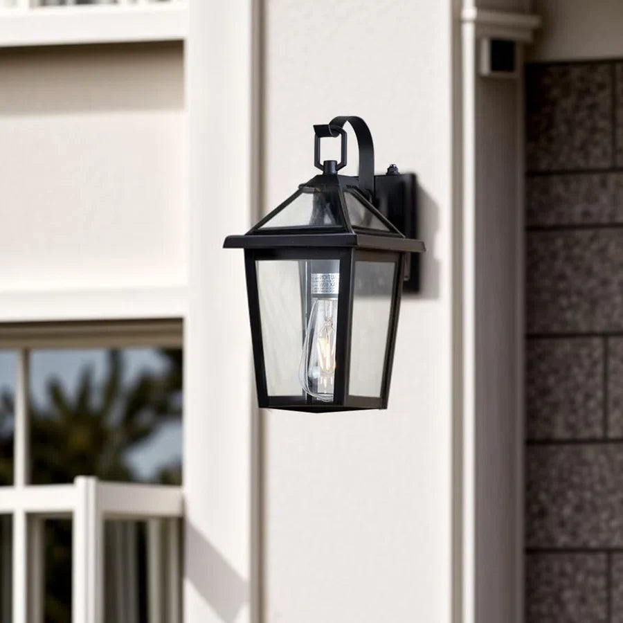 1 - Light Glass Outdoor Wall Lantern with Dusk to Dawn #7034