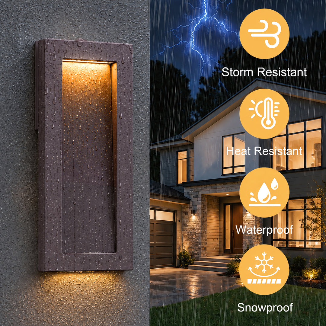 Starlight 15''H Dimmable Led Matte Black Iron Outdoor Wall Light #7085