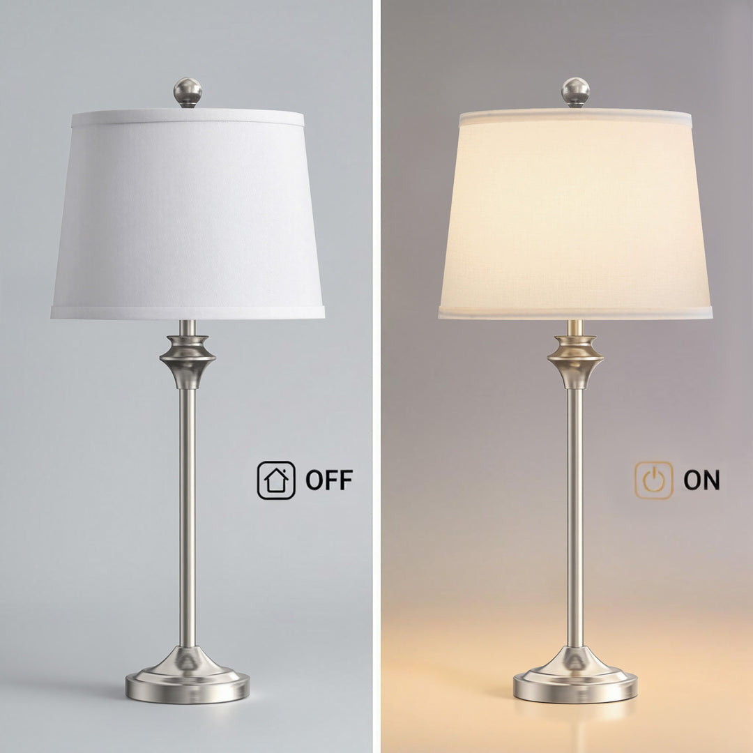 Maxax Metal Buffet Lamp with Oatmeal shade (Set of 2) #T13