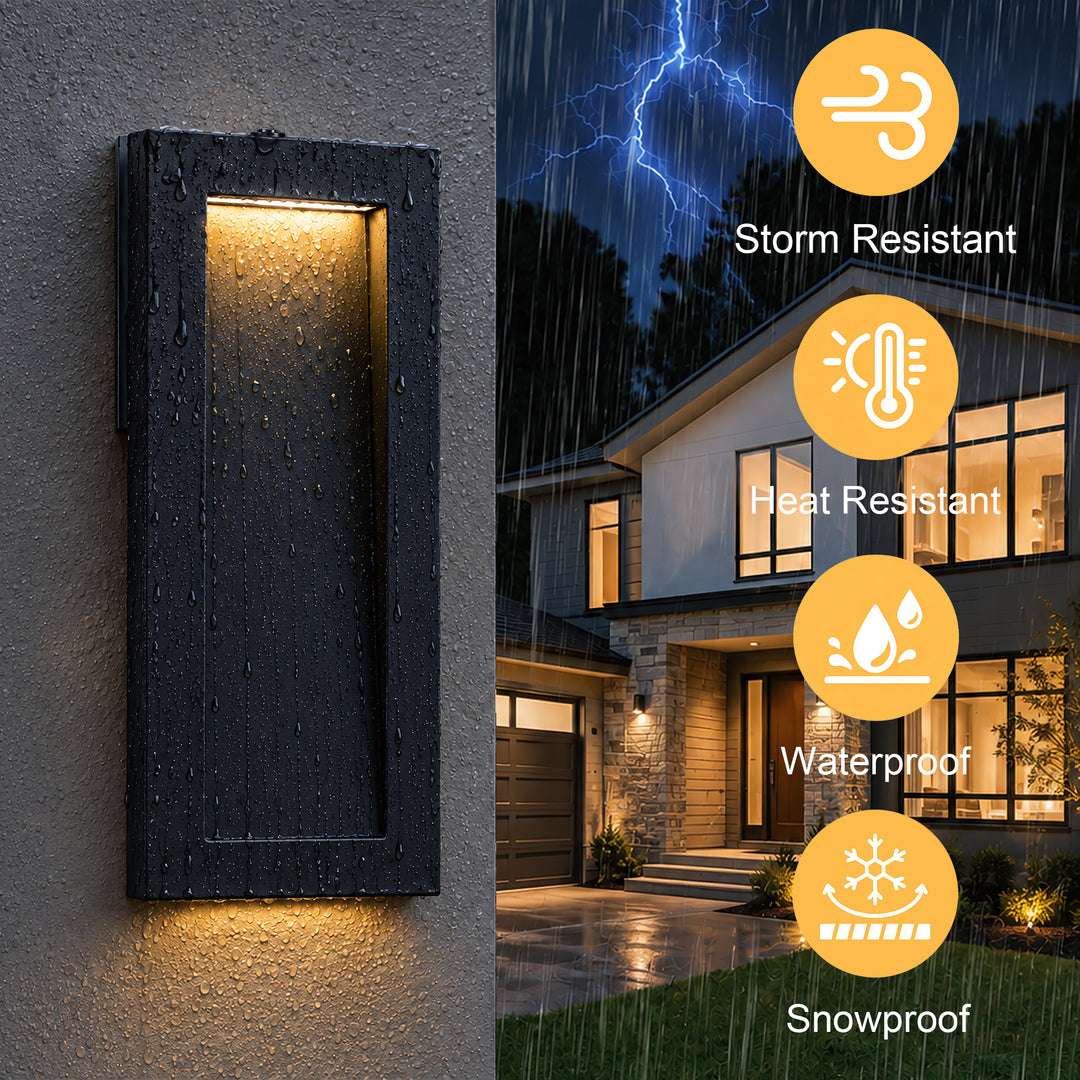 Starlight 15''H Dimmable Led Matte Black Iron Outdoor Wall Light #7085