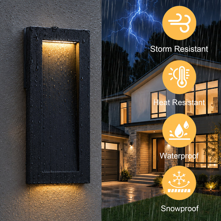 Starlight 15''H Dimmable Led Matte Black Iron Outdoor Wall Light #7085