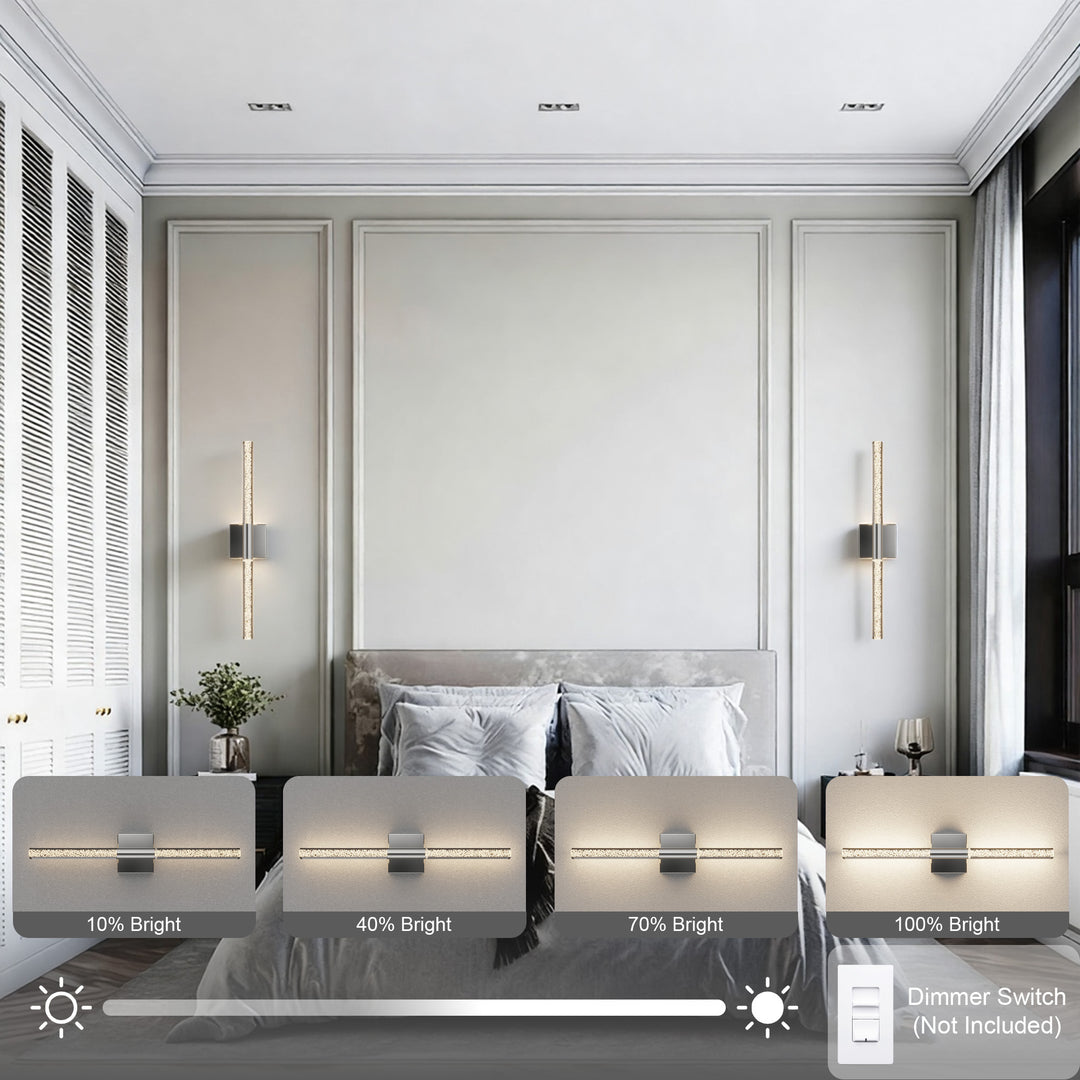 Glint 24''H Dimmable Led Outdoor Sconce With Tempered Glass #7082