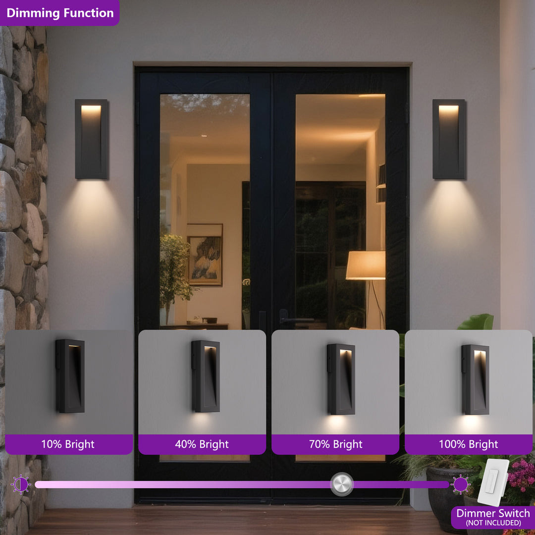 Solstice 15''H Dimmable Led Matte Black Iron Outdoor Wall Light #7085