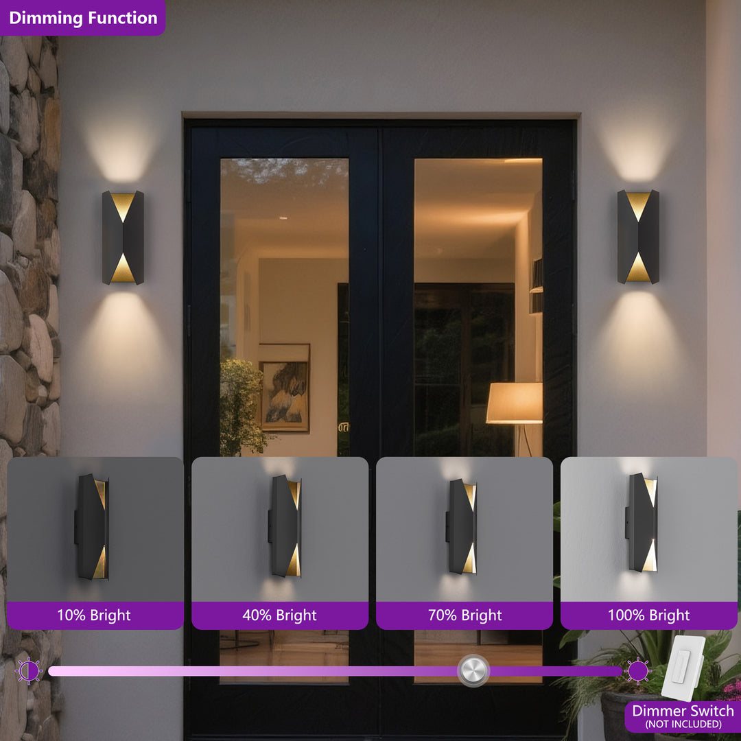 Brandalynn 2 - Lights 15''h Led Outdoor Wall Sconce #7081