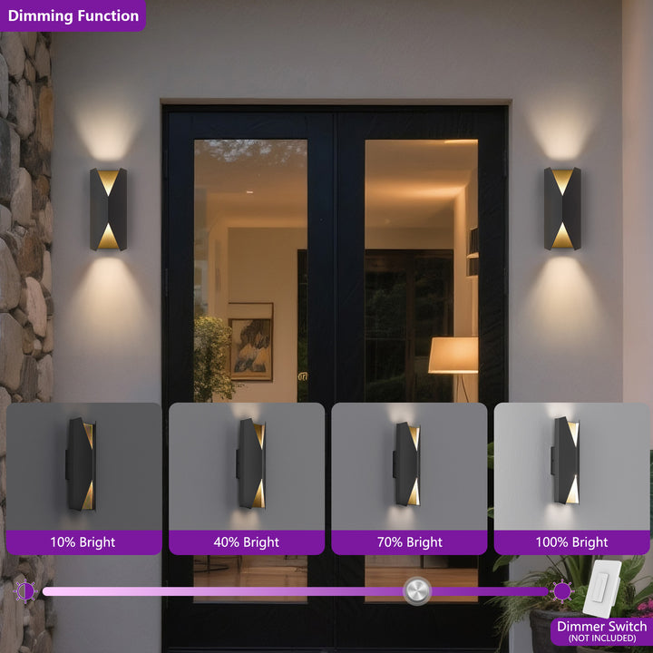 Brandalynn 2 - Lights 15''h Led Outdoor Wall Sconce #7081