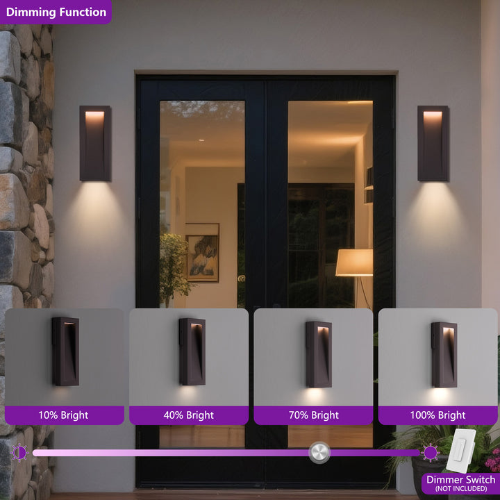 Solstice 15''H Dimmable Led Matte Black Iron Outdoor Wall Light #7085