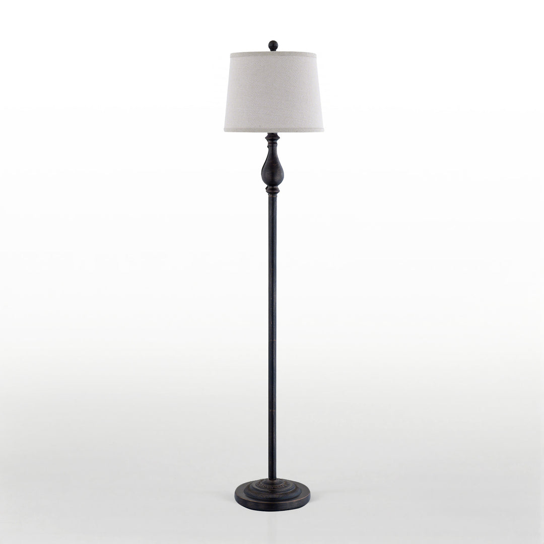 Maxax 62.5 Dimmable Black Floor Lamp with Fabric Shade #F23