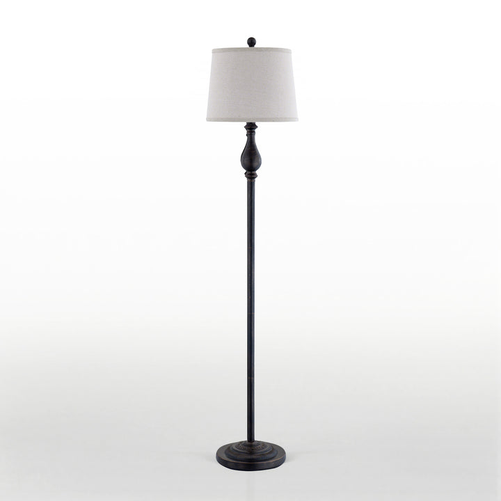Maxax 62.5 Dimmable Black Floor Lamp with Fabric Shade #F23