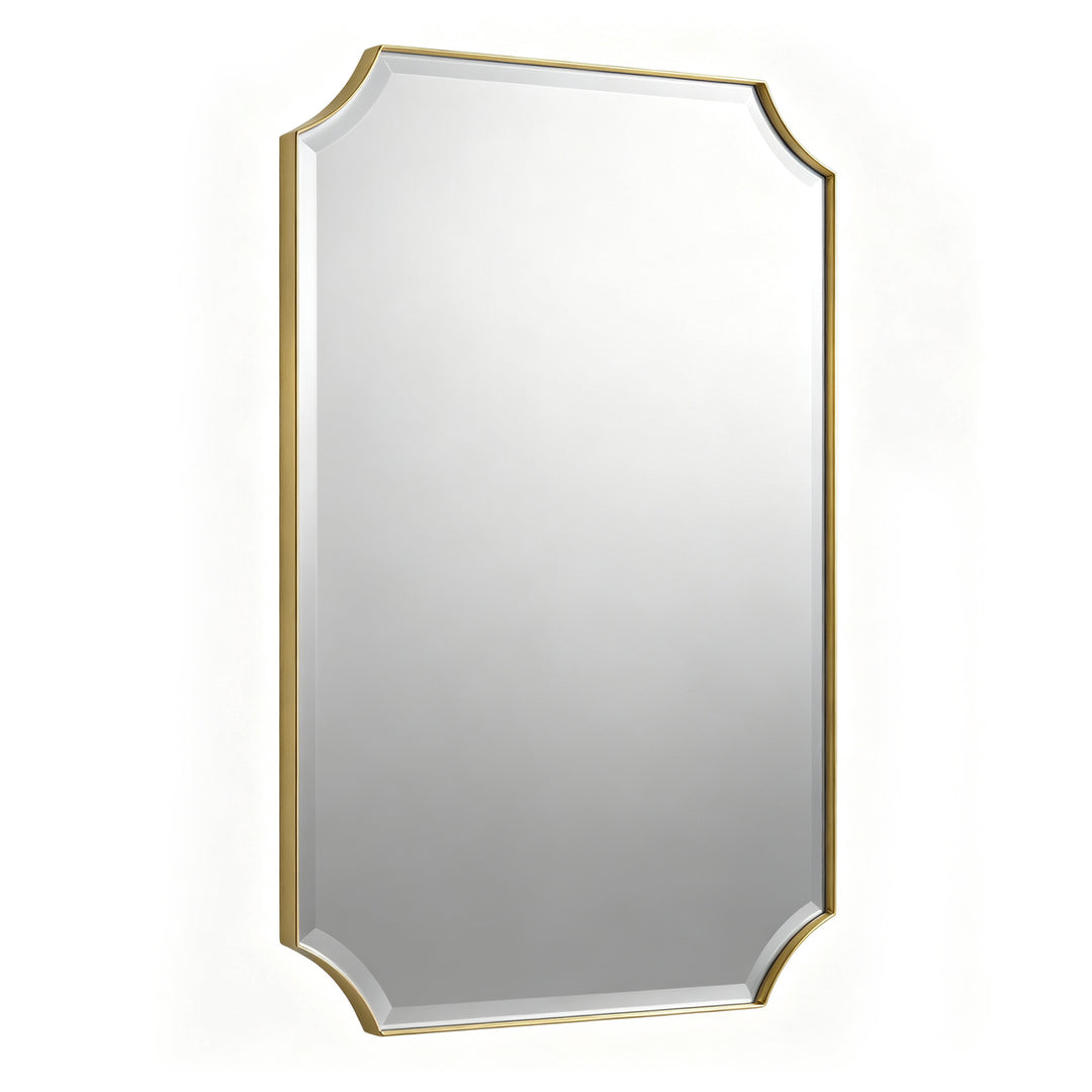 Rectangular Gold Framed Wall Mirror, Stainless Steel Vanity Mirror for Bedroom & Living Room #45001