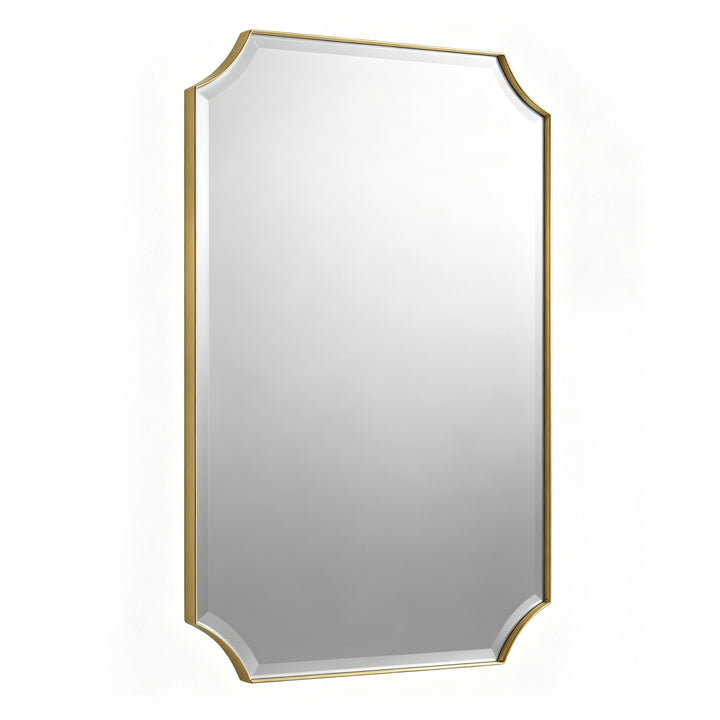 Rectangular Gold Framed Wall Mirror, Stainless Steel Vanity Mirror for Bedroom & Living Room #45001