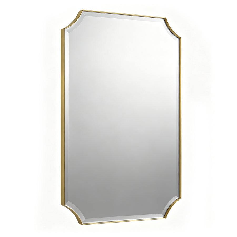 Rectangular Gold Framed Wall Mirror, Stainless Steel Vanity Mirror for Bedroom & Living Room #45001