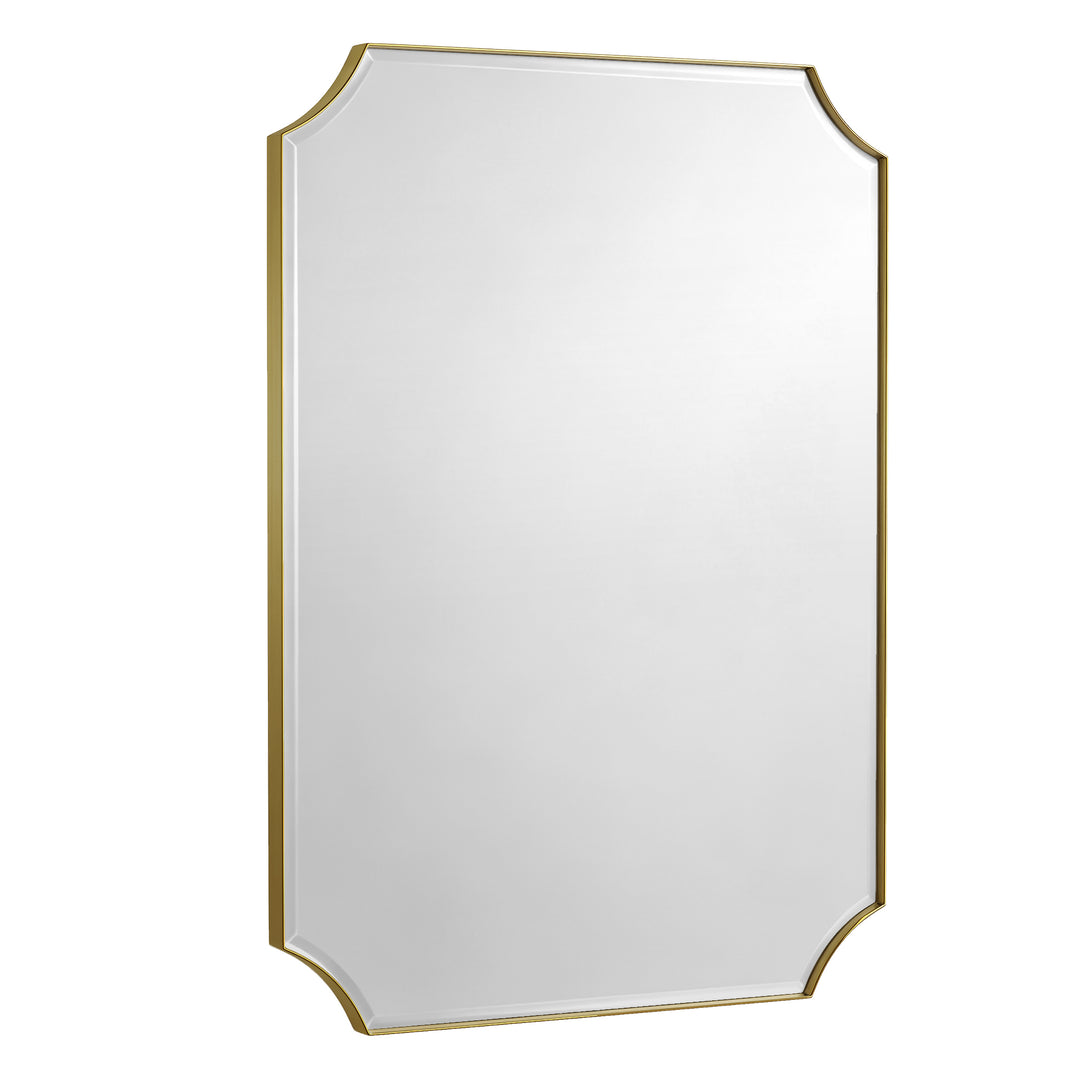 Rectangular Gold Framed Wall Mirror, Stainless Steel Vanity Mirror for Bedroom & Living Room #45001