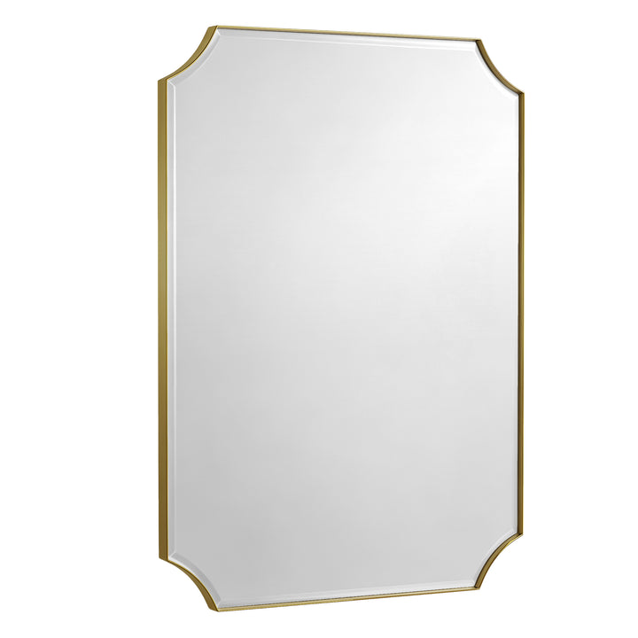 Rectangular Gold Framed Wall Mirror, Stainless Steel Vanity Mirror for Bedroom & Living Room #45001