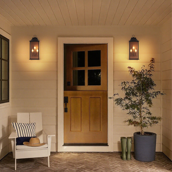 Maxax Dusk to Dawn Outdoor Wall Lights 3-Light, Oil Rubbed Bronze Exterior Lighting Fixtures, 25" Large Outdoor Wall Sconce, Waterproof Outside Wall Lantern for Porch Patio Garage #7076-3BR