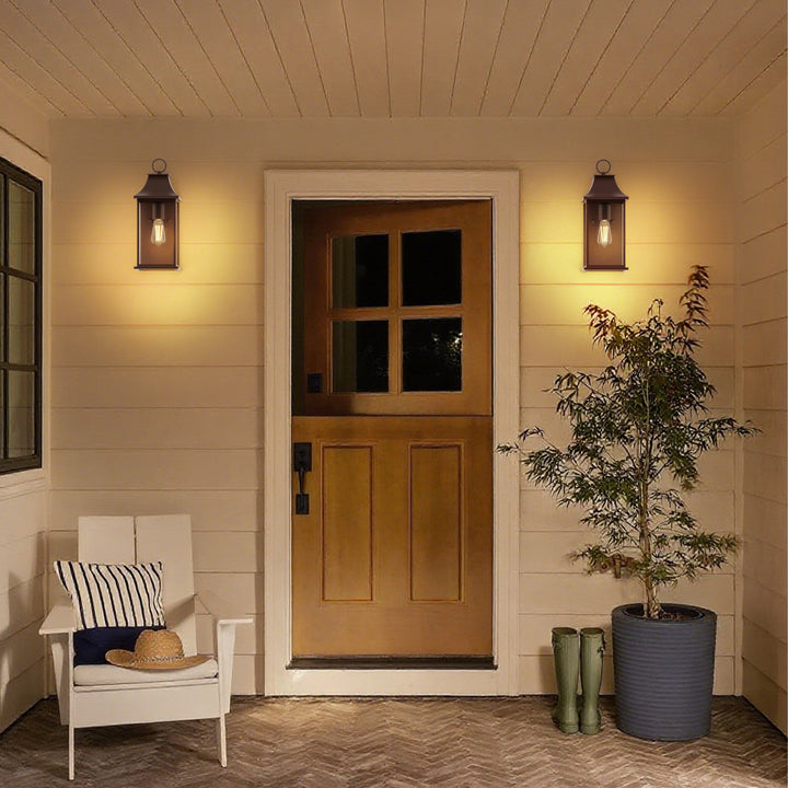 Maxax Dusk to Dawn Outdoor Wall Lights 3-Light, Oil Rubbed Bronze Exterior Lighting Fixtures, 25" Large Outdoor Wall Sconce, Waterproof Outside Wall Lantern for Porch Patio Garage #7076-3BR