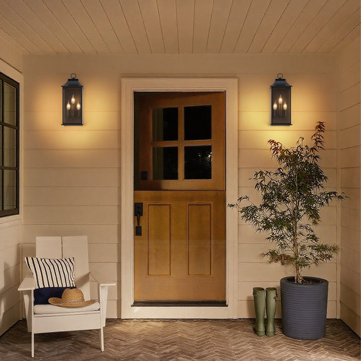 Maxax Dusk to Dawn Outdoor Wall Lights 3-Light, Oil Rubbed Bronze Exterior Lighting Fixtures, 25" Large Outdoor Wall Sconce, Waterproof Outside Wall Lantern for Porch Patio Garage #7076-3BR