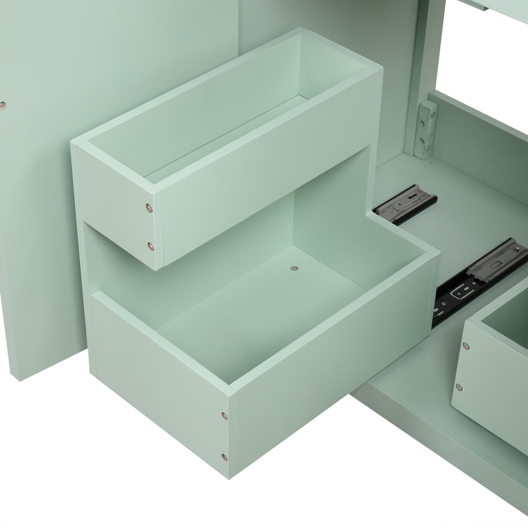 30'' Single Bathroom Vanity Cabinet With Ceramic Top #BV-008-30GN