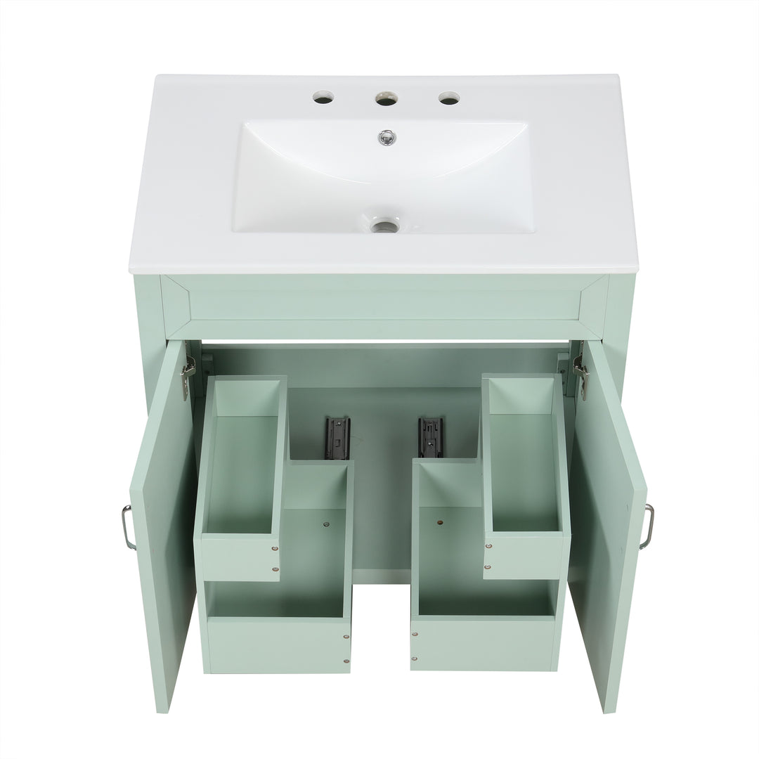 30'' Single Bathroom Vanity Cabinet With Ceramic Top #BV-008-30GN