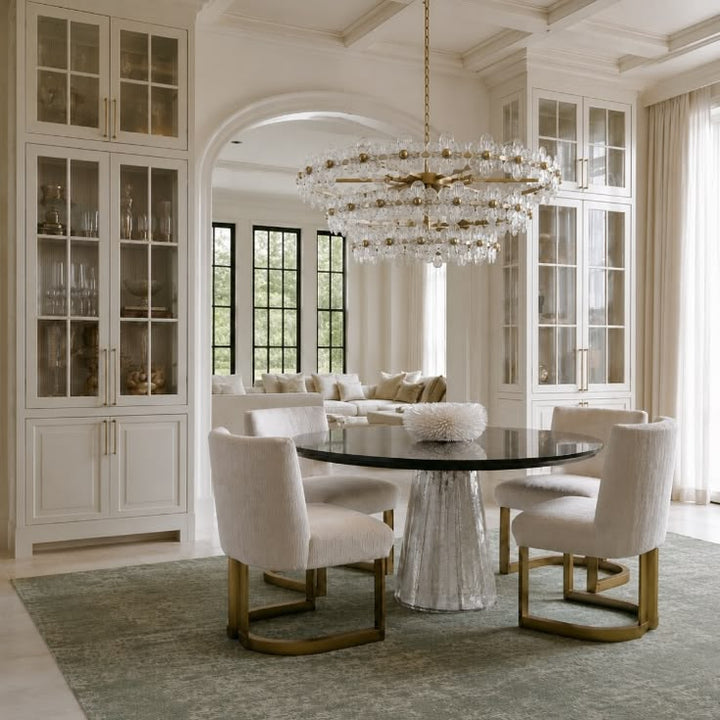 Element 12-light 32"w Modern Tiered Polished Brass Chandelier With Petal Glass For Dining Room Or Living Room #29042