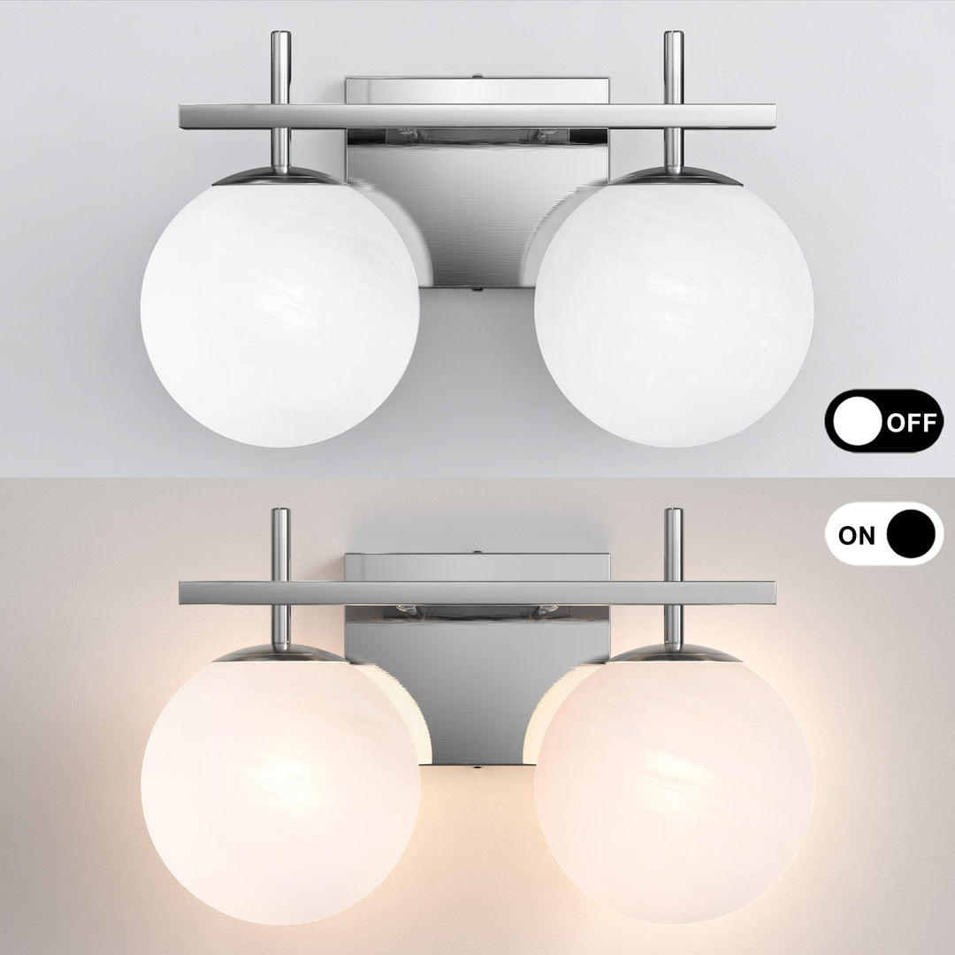 Nimbus Bathroom Vanity Light With Round Shape Cloud Glass Shade #29015