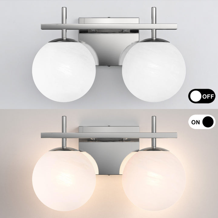 Nimbus Bathroom Vanity Light With Round Shape Cloud Glass Shade #29015