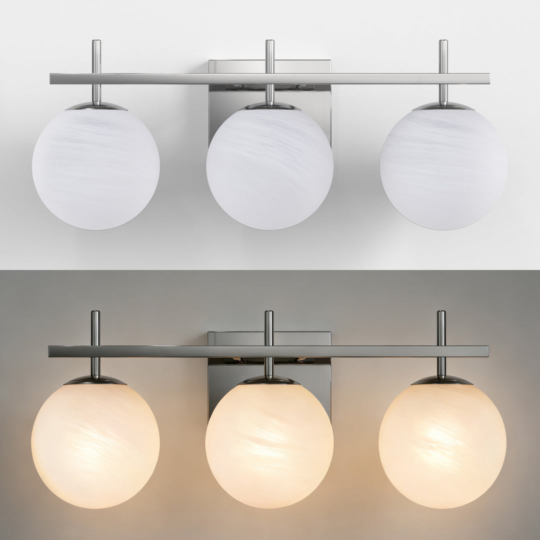 Nimbus Bathroom Vanity Light With Round Shape Cloud Glass Shade #29015