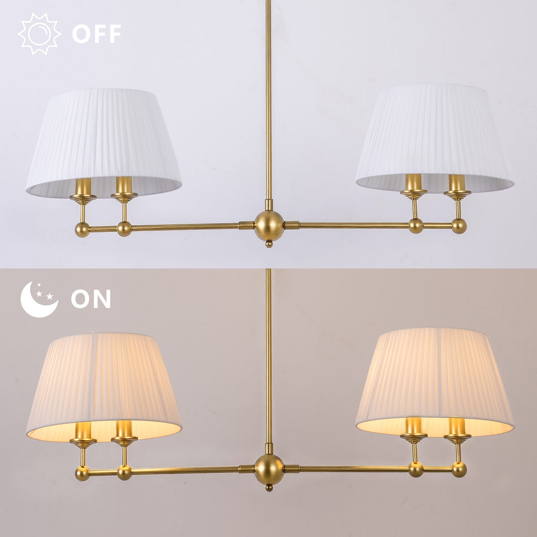 4-Light Dimmable Classic And Traditional Shaded Liner Pendant #19227