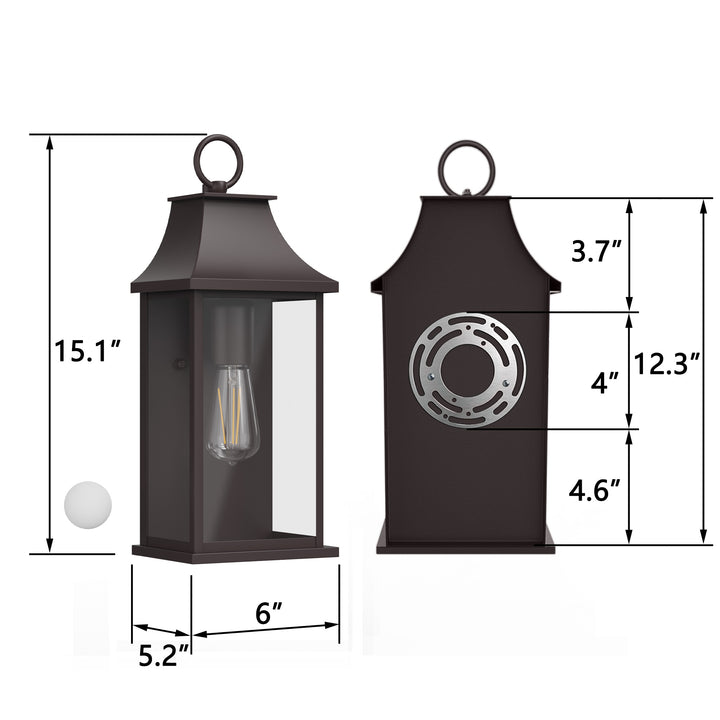 Maxax Dusk to Dawn Outdoor Wall Lights 3-Light, Oil Rubbed Bronze Exterior Lighting Fixtures, 25" Large Outdoor Wall Sconce, Waterproof Outside Wall Lantern for Porch Patio Garage #7076-3BR