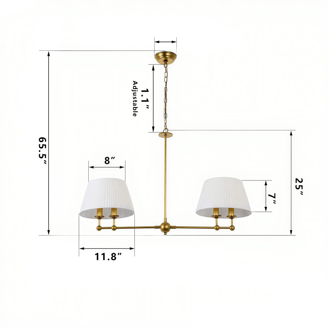 4-Light Dimmable Classic And Traditional Shaded Liner Pendant #19227