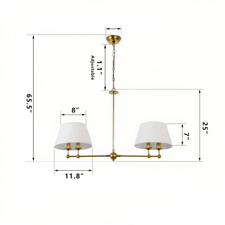 4-Light Dimmable Classic And Traditional Shaded Liner Pendant #19227
