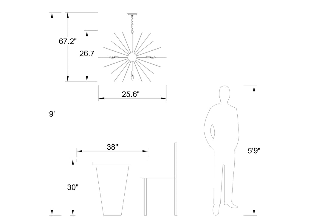 Maxax 7-Light Sputnik Chandelier #MX19030-7