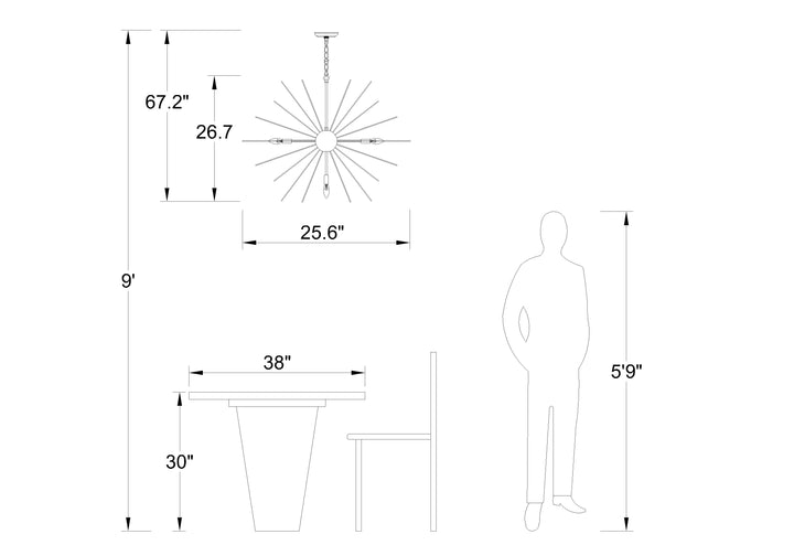 Maxax 7-Light Sputnik Chandelier #MX19030-7