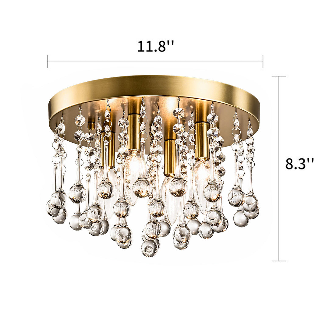 Maxax 4 - Light 11.8in Crystal Pendant Ceiling Lamp #MX19067