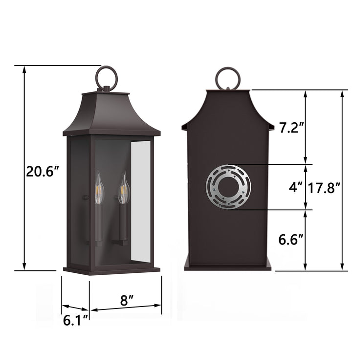 Maxax Dusk to Dawn Outdoor Wall Lights 3-Light, Oil Rubbed Bronze Exterior Lighting Fixtures, 25" Large Outdoor Wall Sconce, Waterproof Outside Wall Lantern for Porch Patio Garage #7076-3BR
