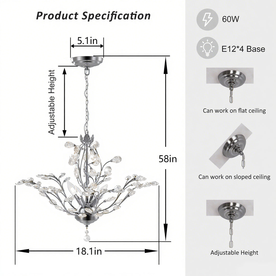 Maxax 4-Light Crystal Chandelier #19046