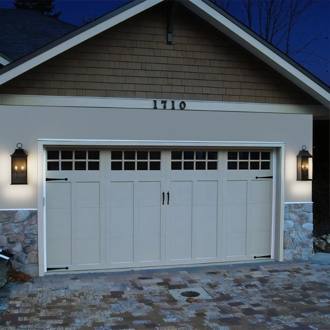 Maxax Dusk to Dawn Outdoor Wall Lights 3-Light, Oil Rubbed Bronze Exterior Lighting Fixtures, 25" Large Outdoor Wall Sconce, Waterproof Outside Wall Lantern for Porch Patio Garage #7076