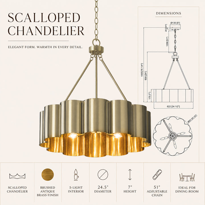 25" Modern Antique Bronze Drum Chandelier with Metal Shade for Dining Room & Bedroom #48013