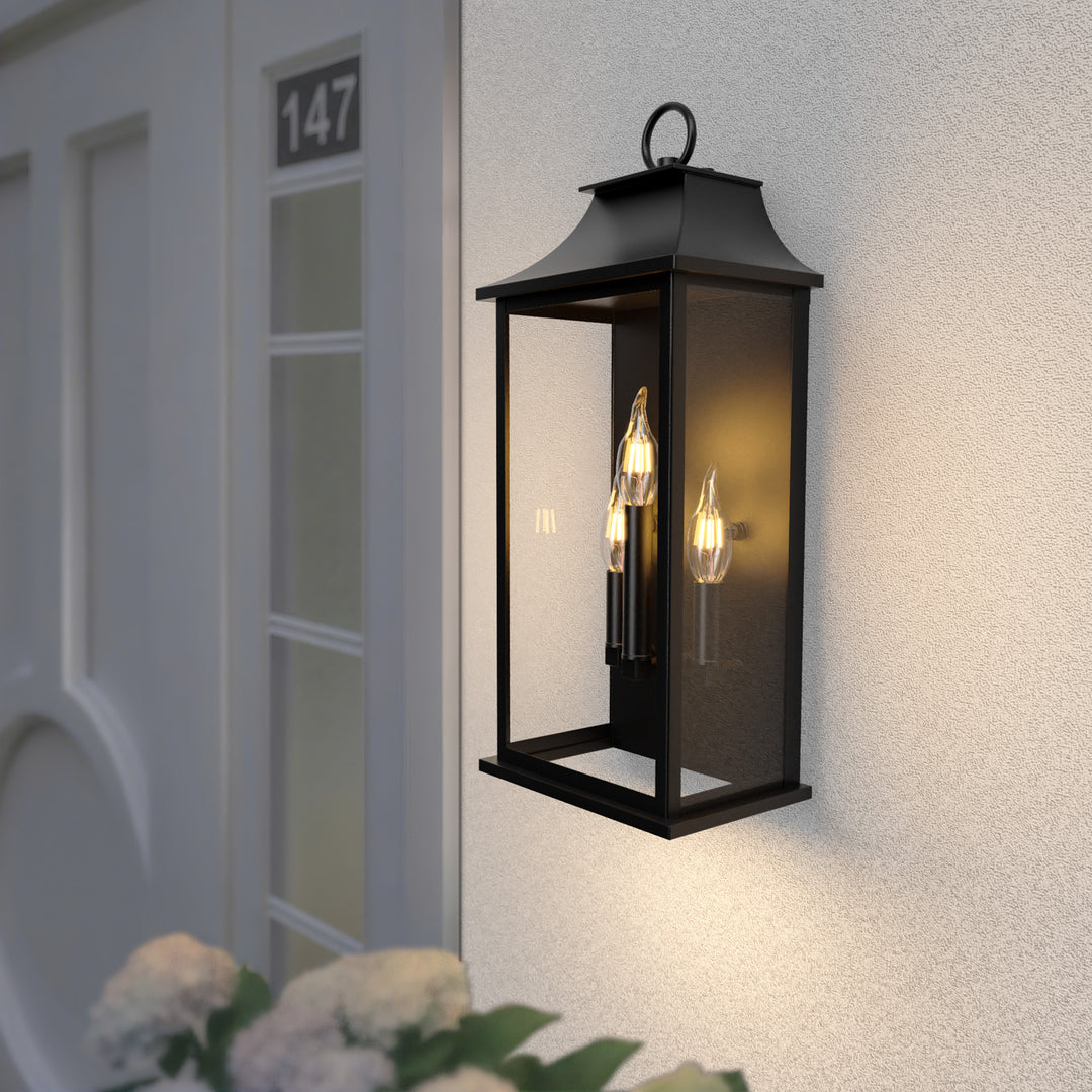Maxax Dusk to Dawn Outdoor Wall Lights 3-Light, Oil Rubbed Bronze Exterior Lighting Fixtures, 25" Large Outdoor Wall Sconce, Waterproof Outside Wall Lantern for Porch Patio Garage #7076-3BR
