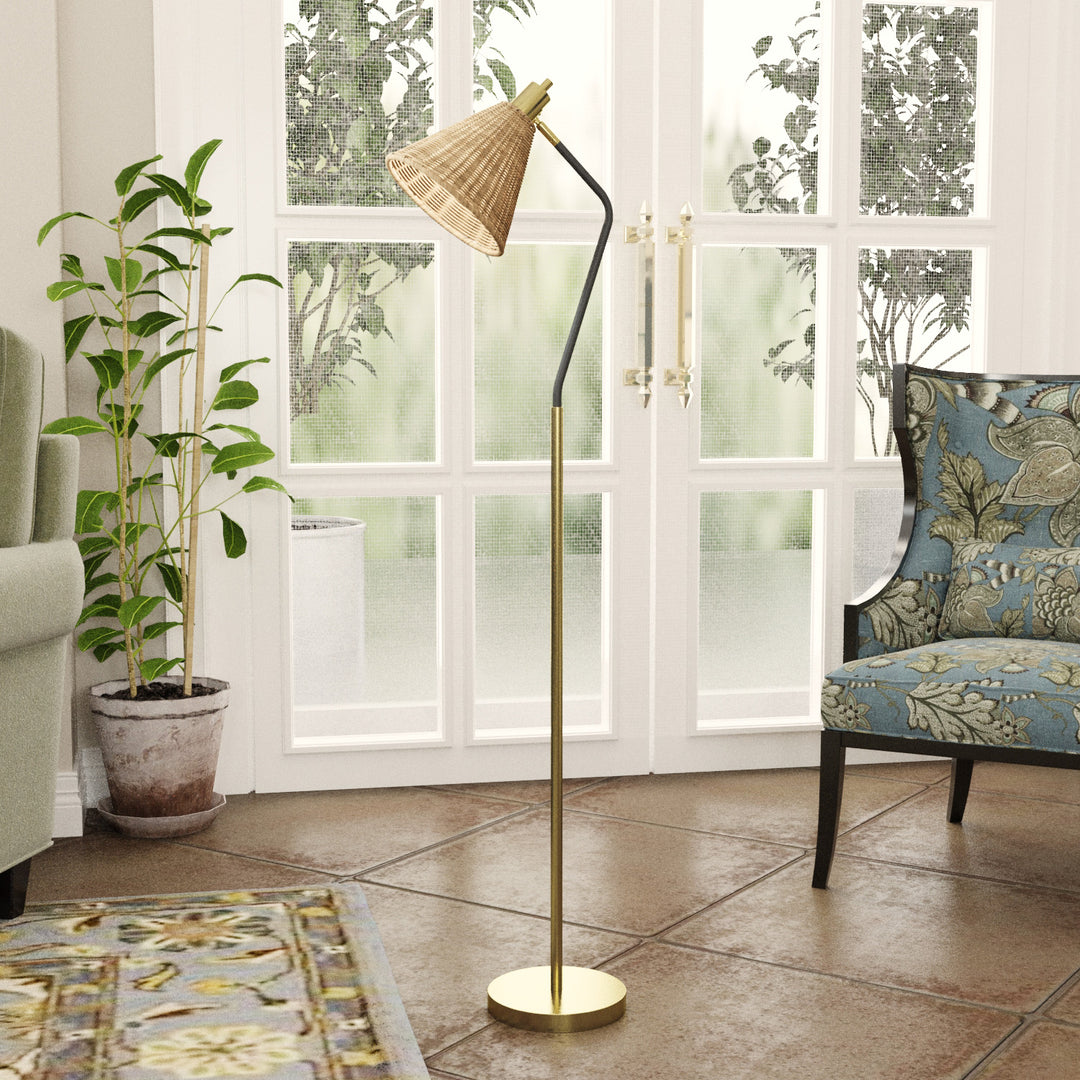 Maxax 62 Nature Rattan Task/Reading Floor Lamps #F137-BG