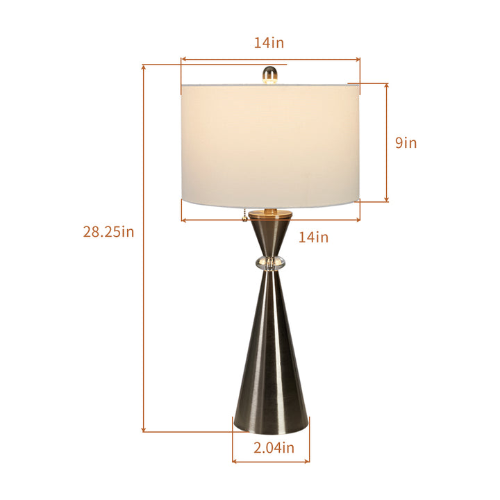 Maxax 28.25in Nickel Table Lamp Set with USB (Set of 2) #T07-NI