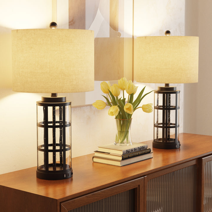 USB Table Lamp (Set of 2) #T167-BK